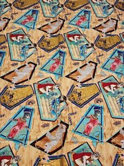 Michael Miller Paw Prints of Egypt Cats Fabric Egyptian 2.58 yds.