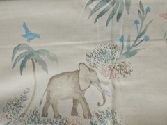 Vintage Safari Jungle Cotton Fabric! 5.75 YARDS Sewing, Tribal, Elephant, Zebra