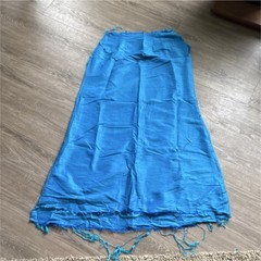Mid-Century Handwoven Thai Silk Skirt 100% HandSpun Turquoise Rare Artisan Piece