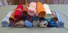 New Fabric Variety Box. 20+ Yards Assorted Cotton Fabric Pieces. No Scraps R181