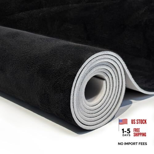 Suede Auto Headliner Fabric 96″ L × 60″ W with Foam Backing – 96″L×60″W Black