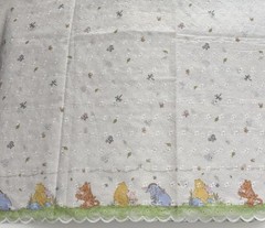 Vintage Winnie Pooh Scalloped Eyelet Single Border Ivory Fabric 2 Yds x 44″ #2