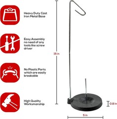 Single Cone Spool Stand Alone Cast Iron Thread Holder Fits Black
