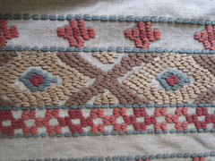 Stroheims’ Embroidered Global Fabric MASSIF Terracotta Brown Rust Green 1Yd+++