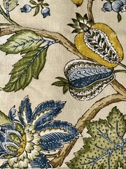 2pc Blue Floral Textured Upholstery Fabric 54”x36”Wide w/ONE Selvage+12”x29”