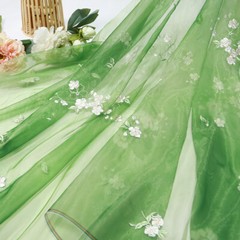Flower Pear Blossoms Embroidery Chiffon Fabric Chinese Hanfu Sewing Costumes