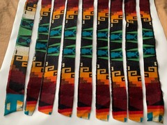 16 Genuine Pendleton Wool Fabric Remnant Strips Scrap Craft 3” X 32” Aztec