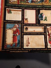 Wilmington Prints Christmas Emporium panel Santa Gift Tag Slow Stitch Crafts