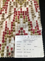 CLARKE & CLARKE Mosaic in Chintz 16 1/4 x 16 3/4″ Fabric Sample