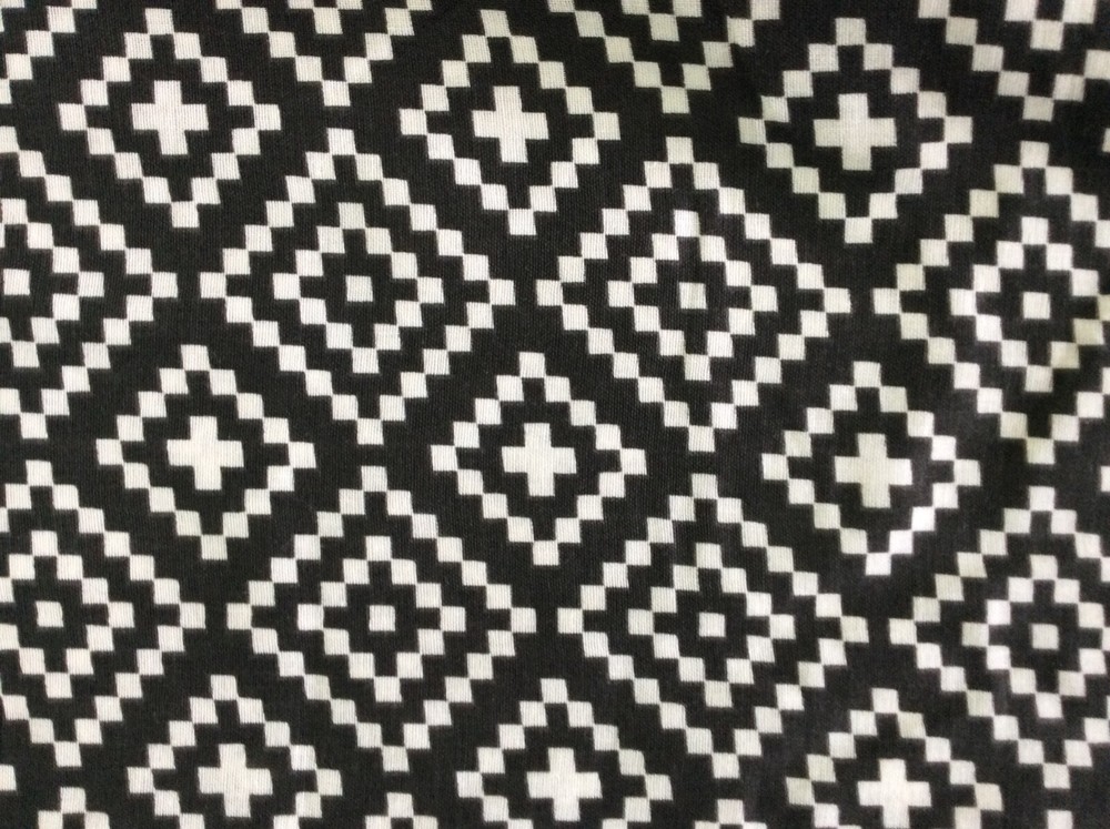 CAMELOT FABRICS – NORDIC DOUBLE GAUZE #2143105G-3 -LOZENGES IN CARBON- BY THE YD