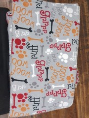 Lot of Dog themed fabric, dog, dog bone, paw print, white, black, gray, 2lb 11oz