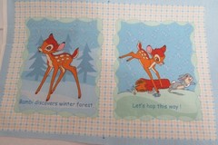 Vintage Walt Disney’s Bambi Fabric Panel Book Quilt New
