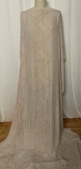 100% French Silk Georgette Python Snake Skin Blush Pink Fabric By The Yard 46″ W