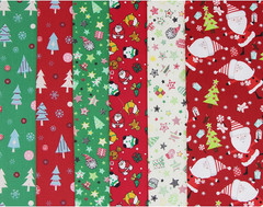 6 Pieces Christmas Fabric Fat Quarters 19.7X19.7Inch Cotton Quilting Fabric Bund