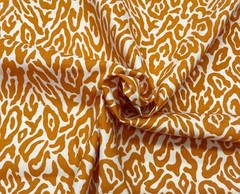 MILL CREEK ANASI ORANGE IVORY GIRAFFE ANIMAL SKINS MULTIUSE FABRIC BY YARD 54″W