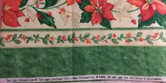 Christmas Poinsettia Border Cotton Fabric by Springs (great for tree skirts)
