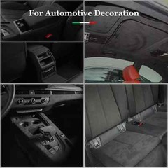 Stylish Black Suede Fabric 98″x59″ Ideal for Car Roof Interior Repair 3mm Thick
