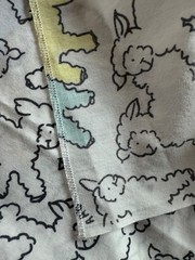 3 yds x 44” Vintage BAA BAA Sheep Lambs Pastels on White Cotton Princess Fabrics