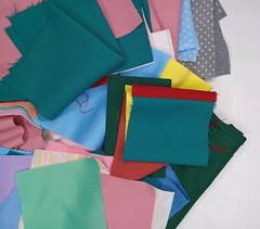 Vintage Scrap Fabric Pieces Various Colors Polyester 1 Pound Lot Destash
