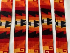 19 Genuine Pendleton Wool Fabric Remnant Strips Scrap Craft 3.5” X 23” Red Aztec