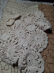Neutral Needlework Slow Stitch Bundle Vintage Fabric Embroidery Lace Craft Sew