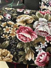 Lot of Black Quilt Fabric Remnant Scraps Almost 9 Oz Cotton Dark F65