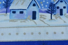 By 1/2 Yd, Vintage, Blue Winter Striped Quilt Cotton, Fabric Traditions, V624