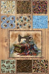 Forget Me Not Sewing 1/2 Yard or 1 Yard With Panel Bundle Cotton Fabric