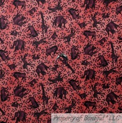 BonEful Fabric FQ Cotton Quilt Gray Brown Winter Scenic Deer Head Face Xmas Hunt