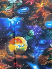 STARGAZERS Space PLANETS Cotton Fabric by Robert Kaufman 1 yd