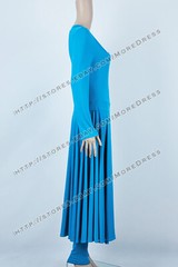 Deanna Troi Costume for Star Trek Commander Cosplay Blue Stretchable Dress