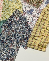 Vintage Mixed Lot 45+ Pieces Floral Cotton Fabric Quilt Flowers Scraps Assorted