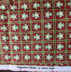 VTG Novelty FROGS on Red & Green Plaid “Signature Classics” by Oakhurst BTFQ