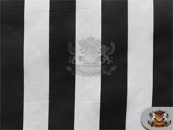 Polycotton Printed Fabric LARGE STRIPES BLACK WHITE 60″ Wide Sold BTY NTXT-158