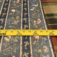 Vintage House N’ Home Fabrics Blue tones Design Floral Cotton 2 yards