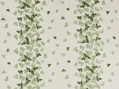 SANDERSON CURTAIN FABRIC DESIGN Alice’s Fern 3.7 METRE SILVER/GREEN EMBROIDERED