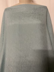 100% Silk Crinkled Crepe De Chine Light Teal Blue Fabric By The Yard 48″ Wide