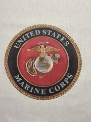 2 United States Marine Corp Quilt Block Veteran Military Fabric Seal Wall #5