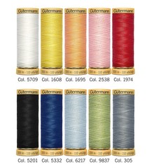 Gutermann 734521-2 Thread Set Natural Cotton 50 100m x 10 reels, Col 1 Assorted