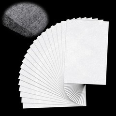 20 Sheets Fusible Webbing for Fabric Applique 8×12 Inch 8X12 Inches, white