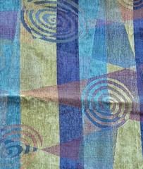 Swirl Upholstery Fabric 1 Yard 54″ Wide Geometric Shapes Blues Turquoise