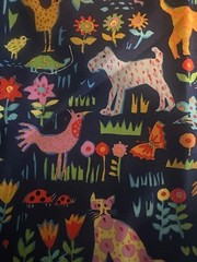 1/2 Yard Backyard Friends Fabric Colorful Whimsical Animal Michael Miller Kids