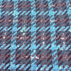 Large Scale Plaid Boucle Tweed Wool Fabric Blue Gray 60 in x 3.5 yds Vintage