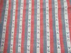 Patriotic Fabric Red White Blue Cotton Fabric Says USA Fabric SBTY BY 44″
