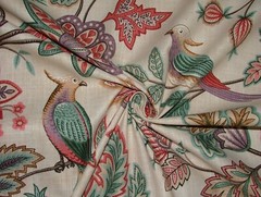 Curtain Upholstery Fabric Chanterelle Wineberry Ornate Bird Floral Cushion Blind