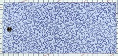 Blue Pastel Vines Scroll Floral Flower Cotton Quilting Fabric 1 3/8 yards only
