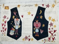 Hi-Fashion Fabric Homespun Country Angel Vest Cut & Sew Panel Alma Lynn Design
