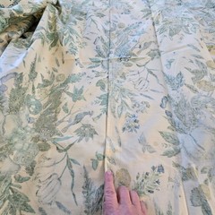 Vintage Waverly Fabric Remnant Plymouth Document Blue Yellow Green Birds READ DS