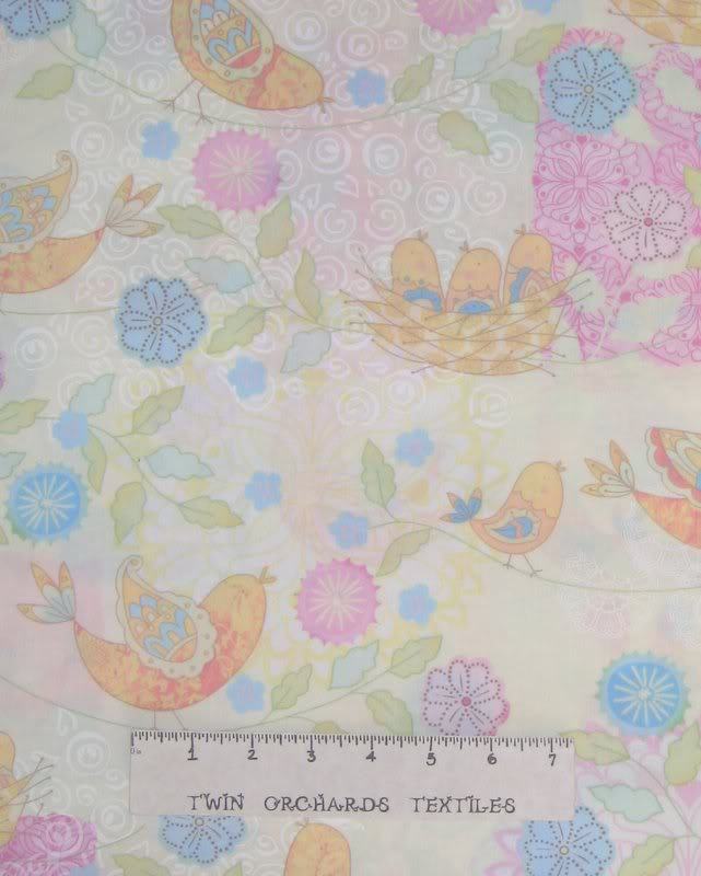 Tweet Bird Pastel Retro Floral Spring – Timeless Treasures FABRIC Cotton YARD