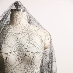 50*150cm Thin Transparent Spider Web Mesh Red Texture Fabric DIY Stage Crafts.